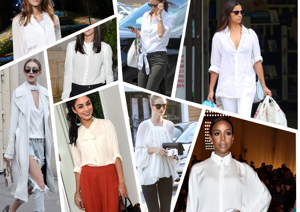 Брюнетка в белой блузке