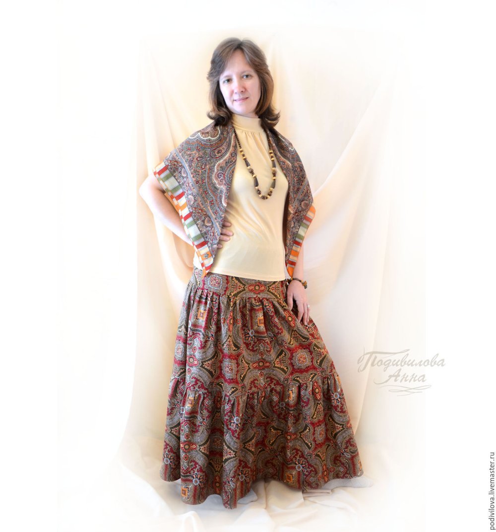 Юбки из павловопосадских платков