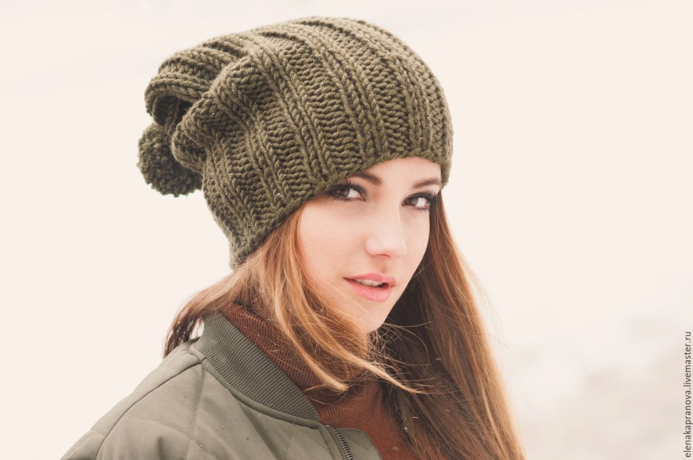 Шапка с ушками спицами