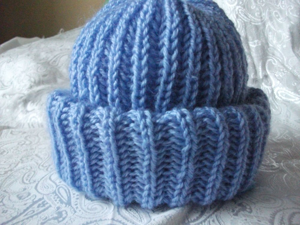 Макушка шапки патентной резинкой