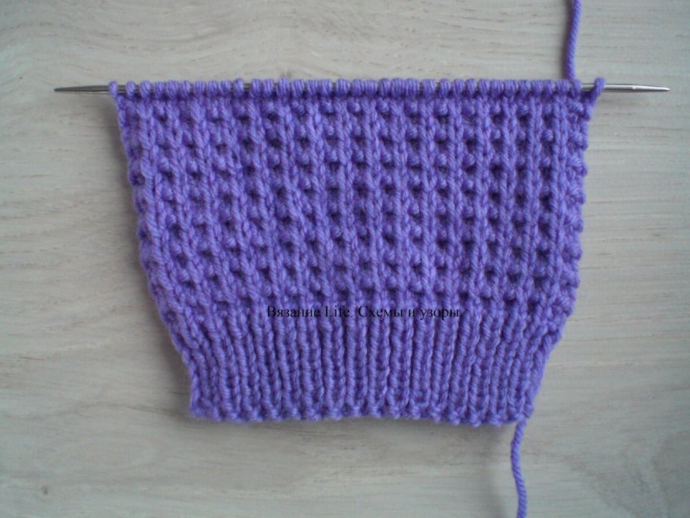 Шапка английской резинкой спицами