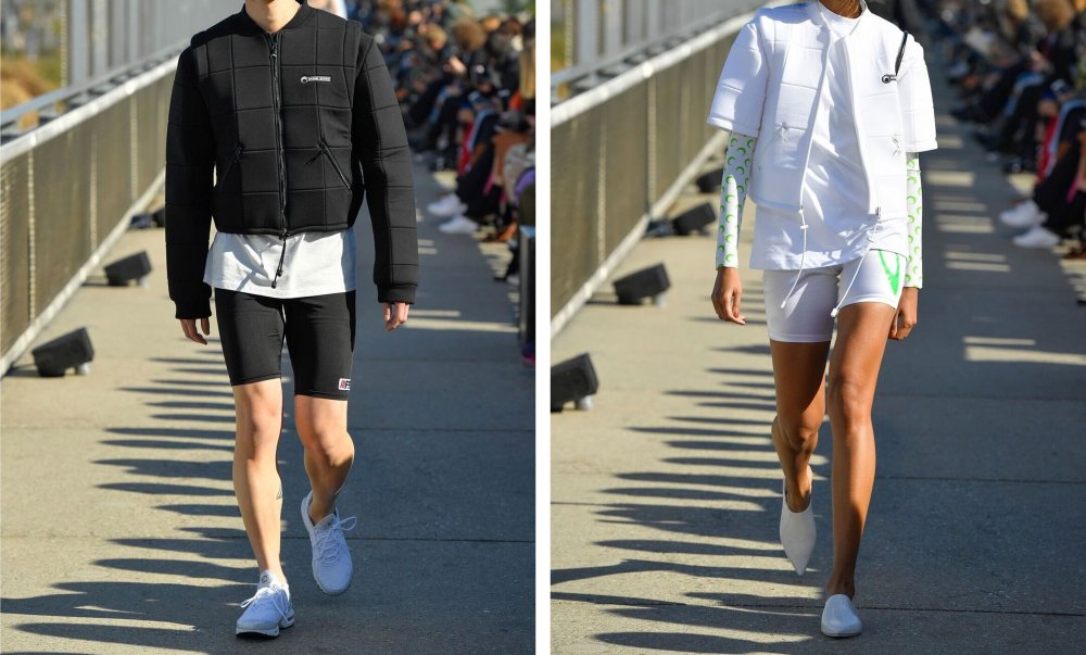 Велосипедки и футболка с поясом