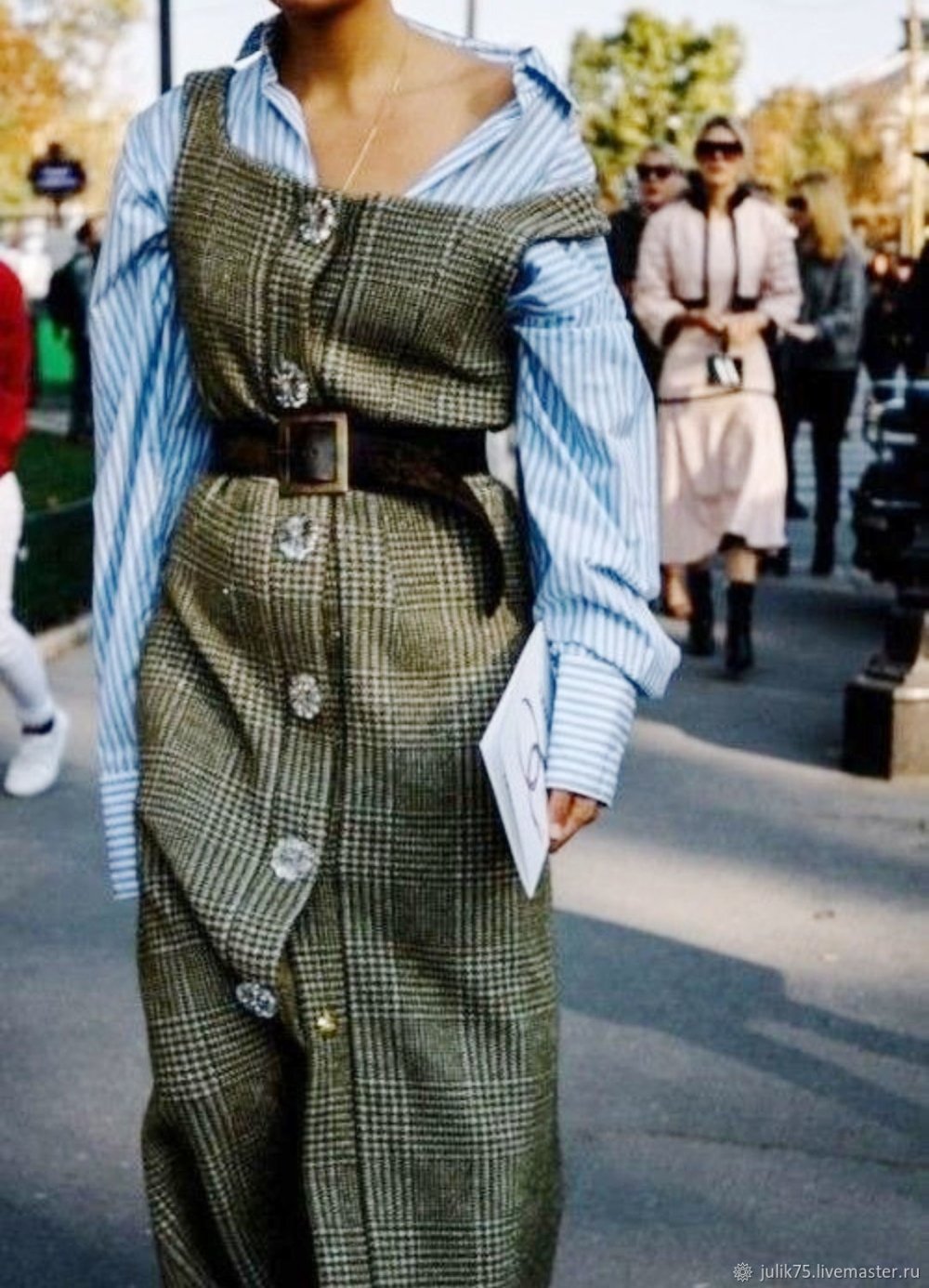 Сарафан в клетку на пуговицах