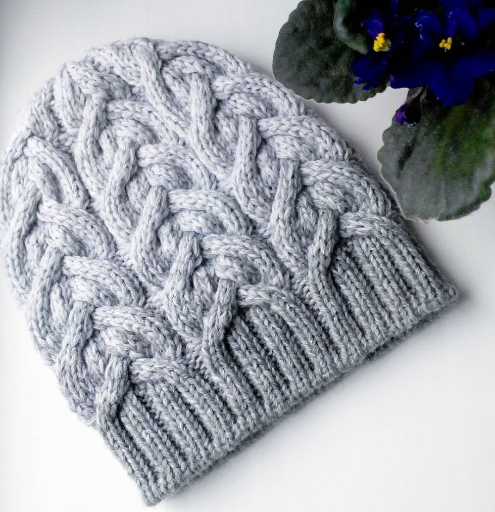 Шапка узор коса