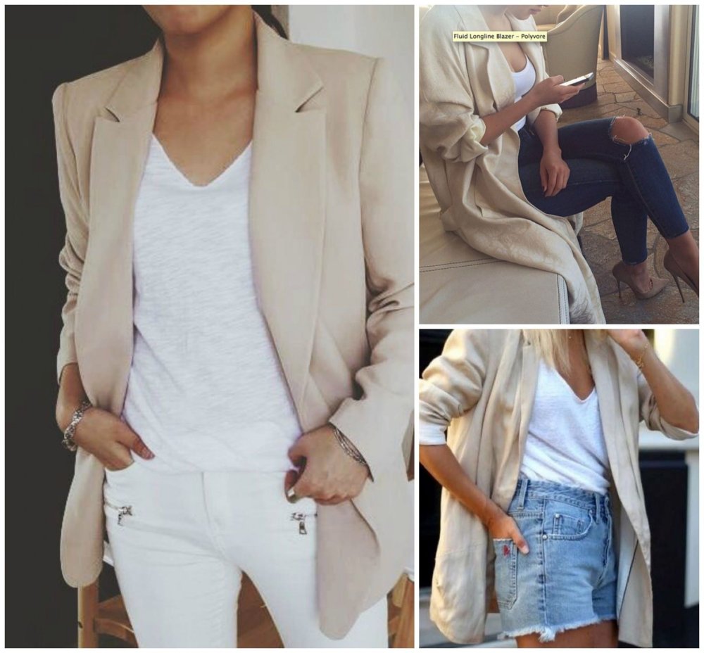 Удлиненный пиджак с кроссовками