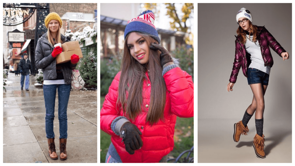 Девушка в пуховике и шапке