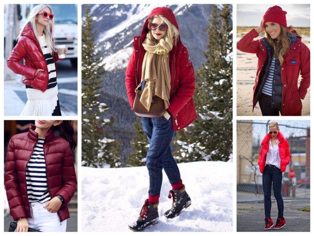 Шапка с красным пуховиком