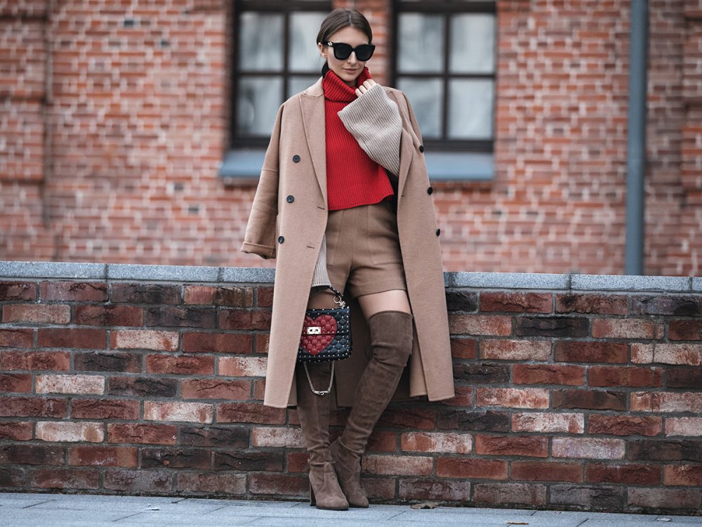 Лук с пальто кэмел