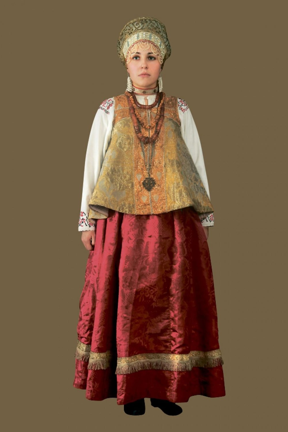 Архангельский костюм пестрядинным сарафаном (Поморский комплекс)