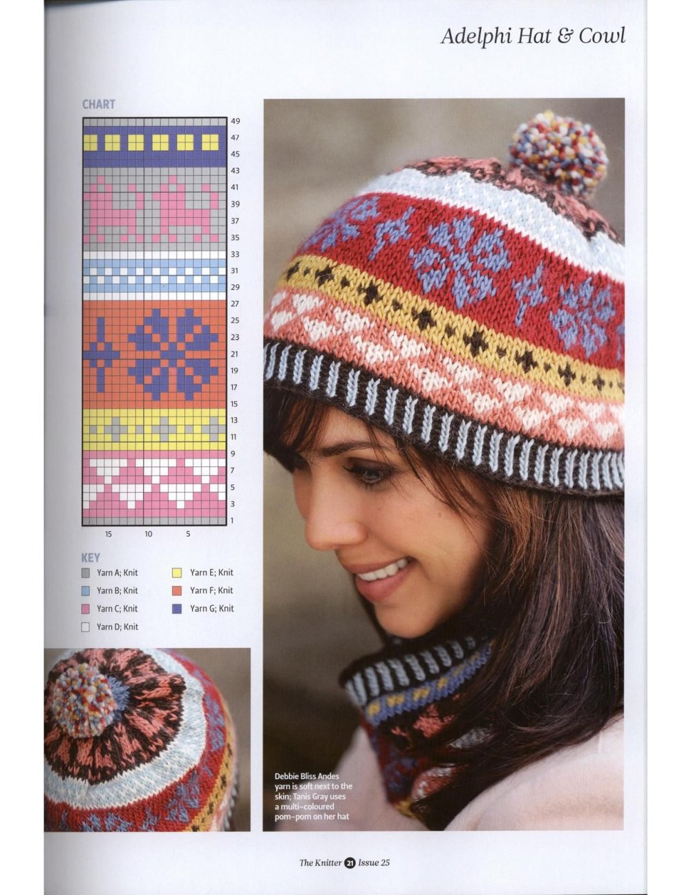 Шапка жаккард цветы