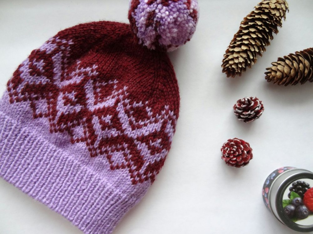 Зимний жаккард шапка