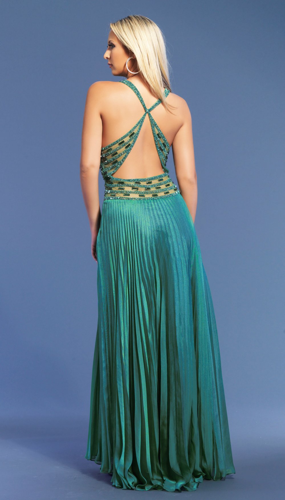 Плиссированное платье бархат