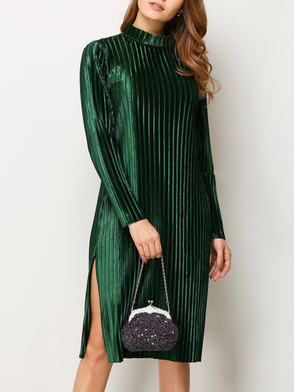 Платье из гофрированного бархата