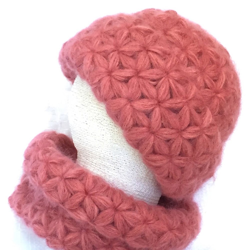 Шапка пышными столбиками