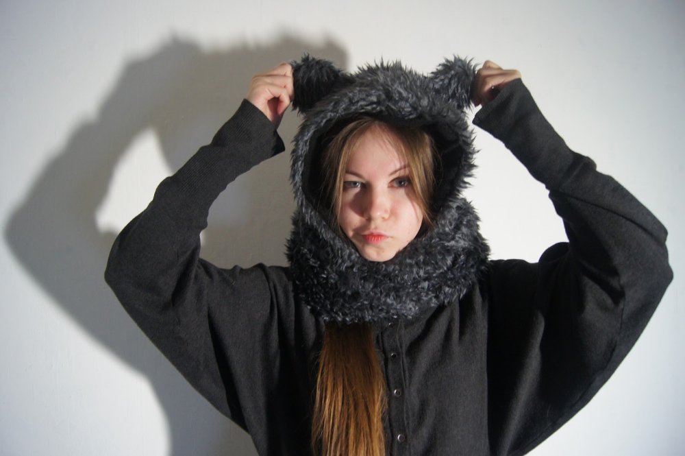 Шарф капюшон с ушками