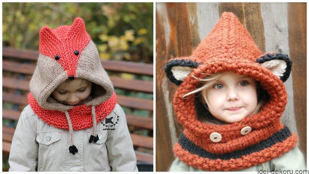 Шапка с лисьими ушками