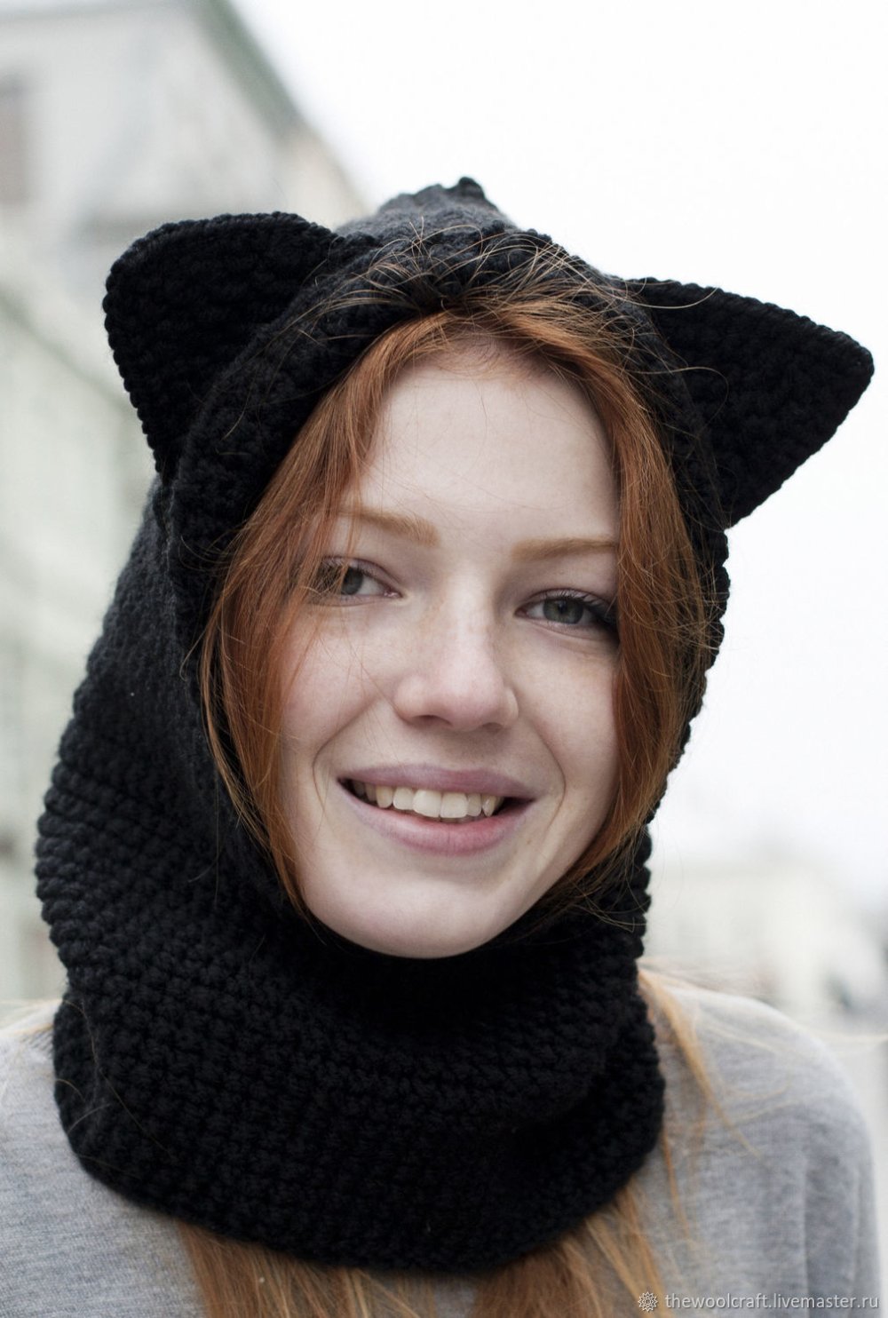 Снуд капюшон с ушками