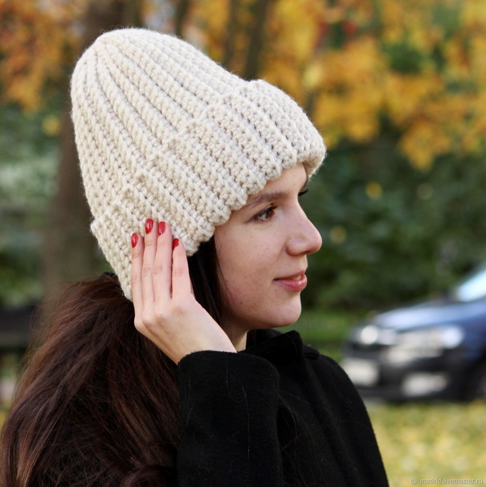 Шапка бини резинкой 2х2