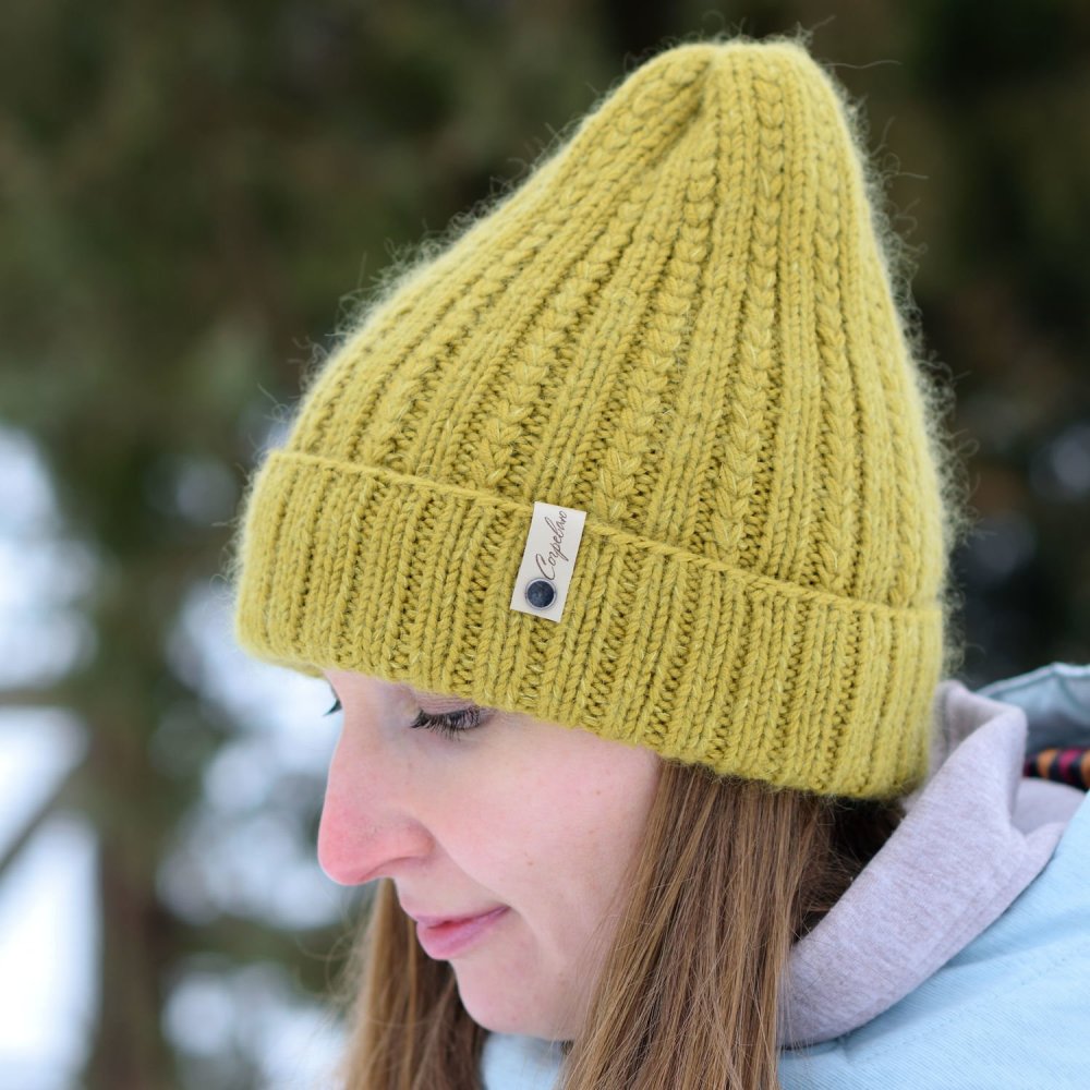 Шапка конус спицами