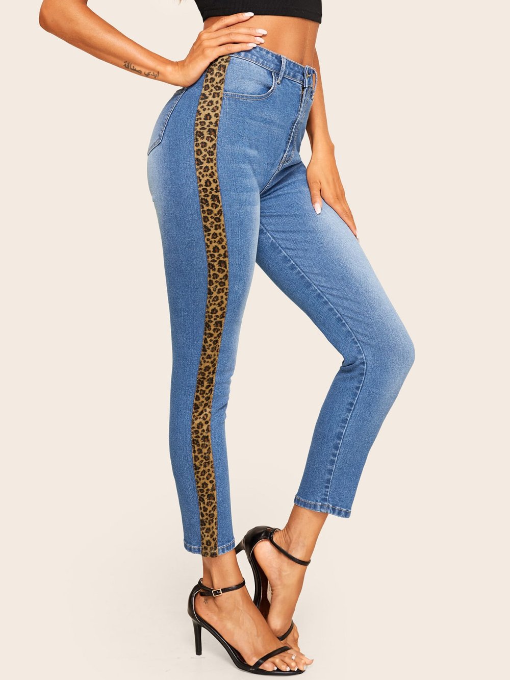 Джинсы с боковыми вставками