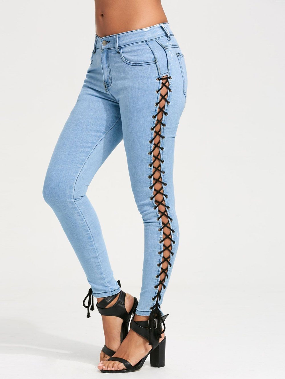 Джинсы со шнуровкой