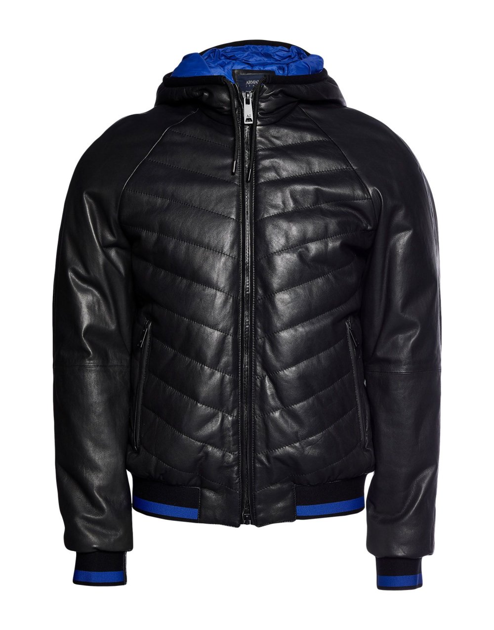 Кожаная куртка Армани джинс мужская