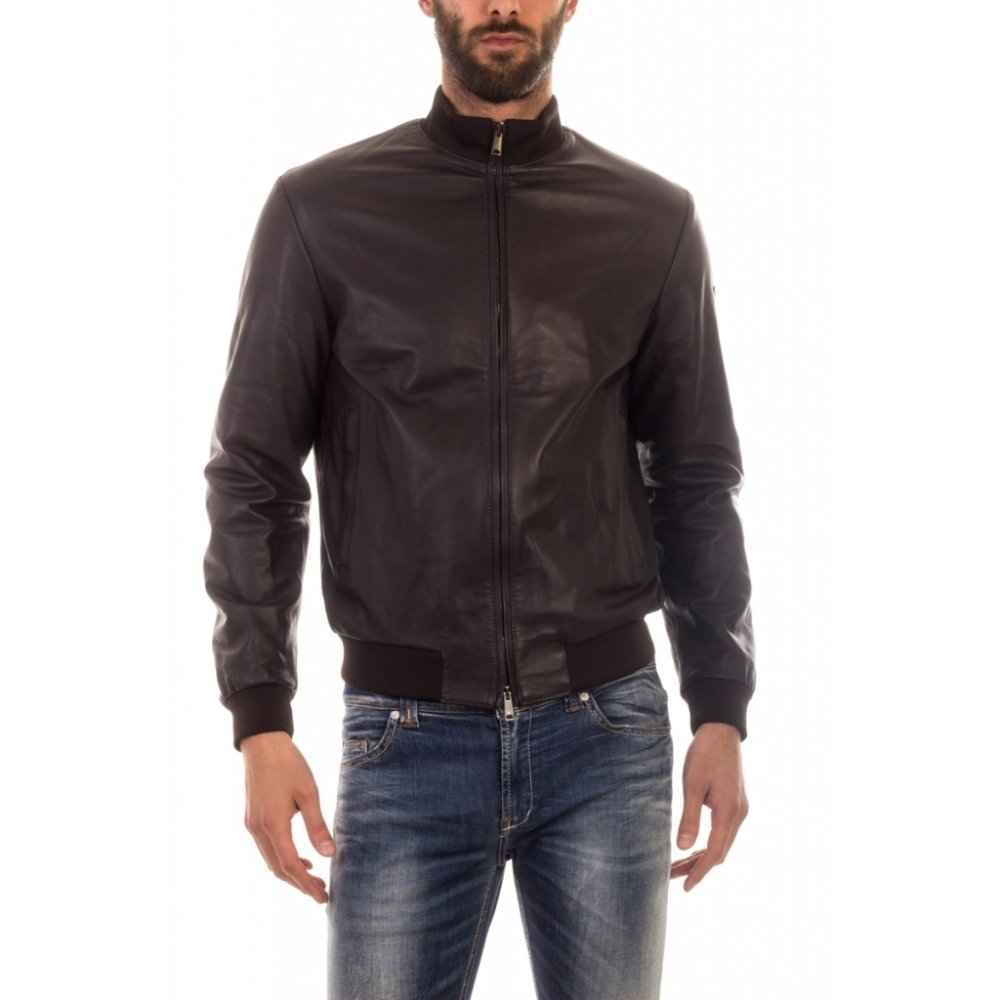 Кожаная куртка Emporio Armani мужская