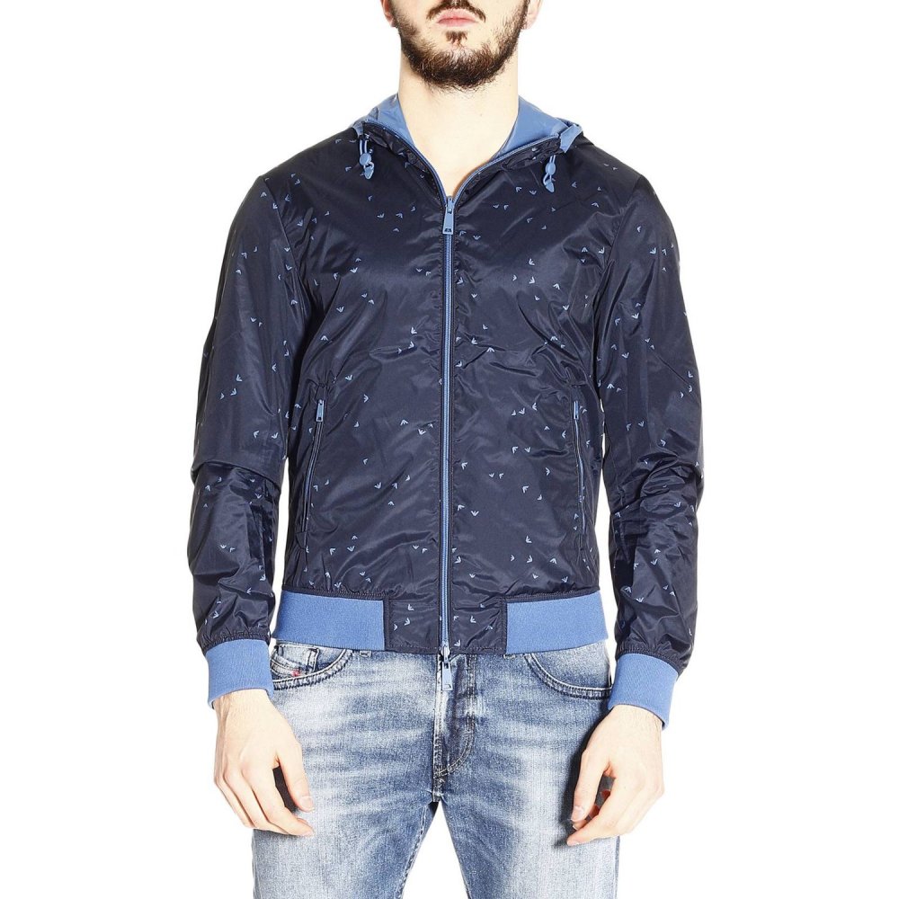 Куртка Армани джинс мужская синяя