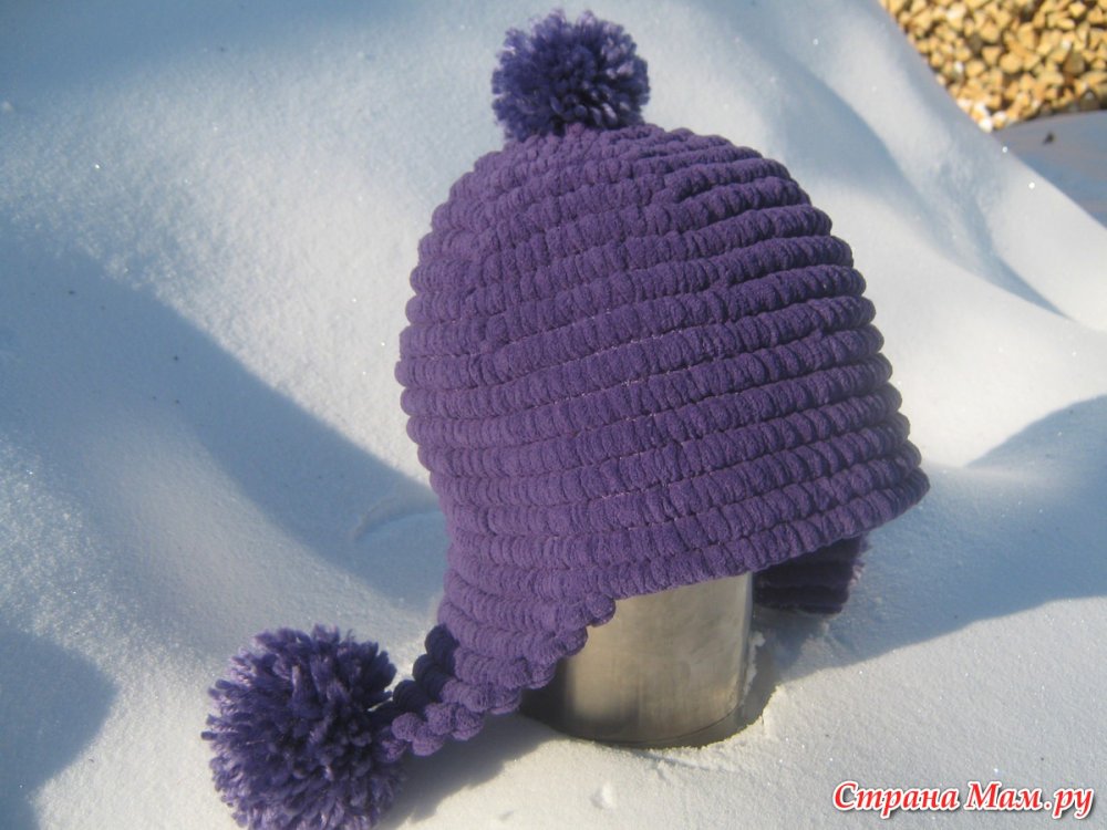 Шапочки из велюровой пряжи