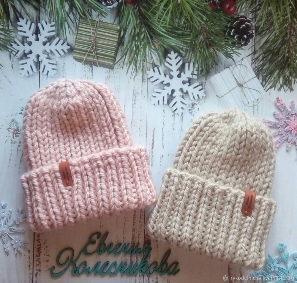 Узоры из толстой пряжи для шапочки