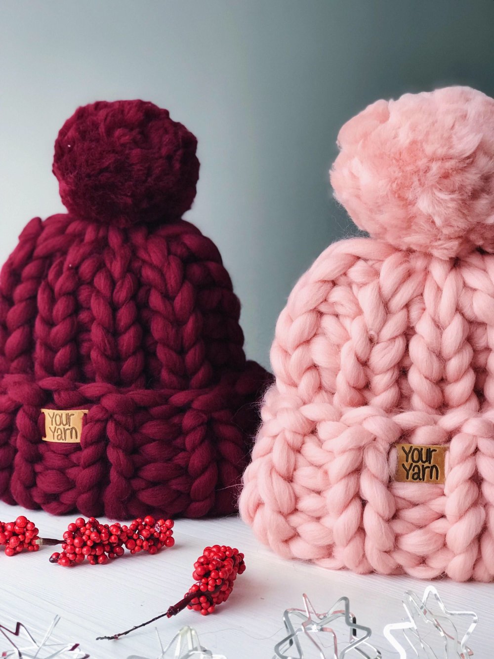 Шапка с толстой пряжи