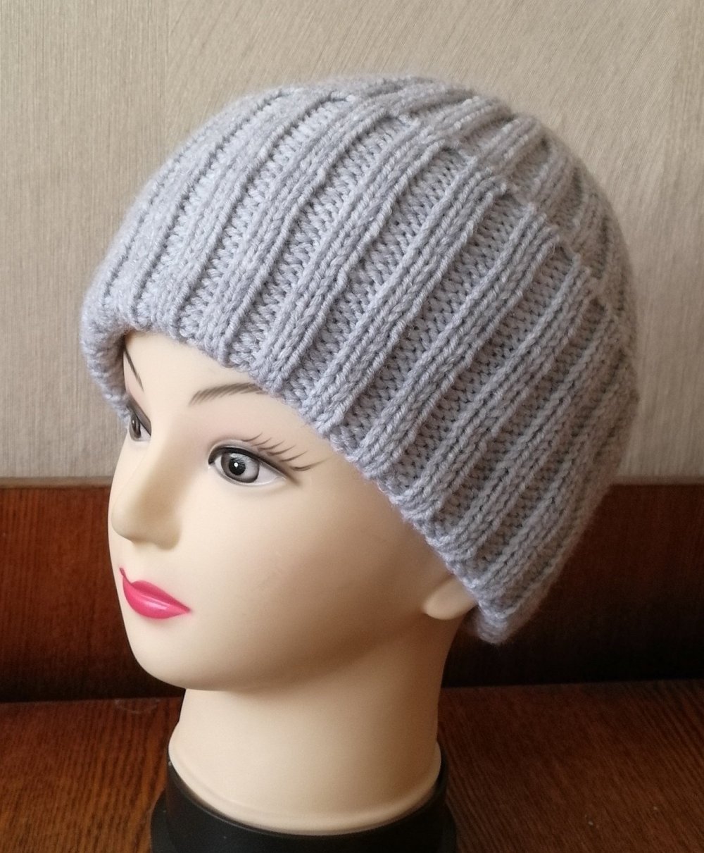 Шапка резинка 2х2 Alize Wool Cotton