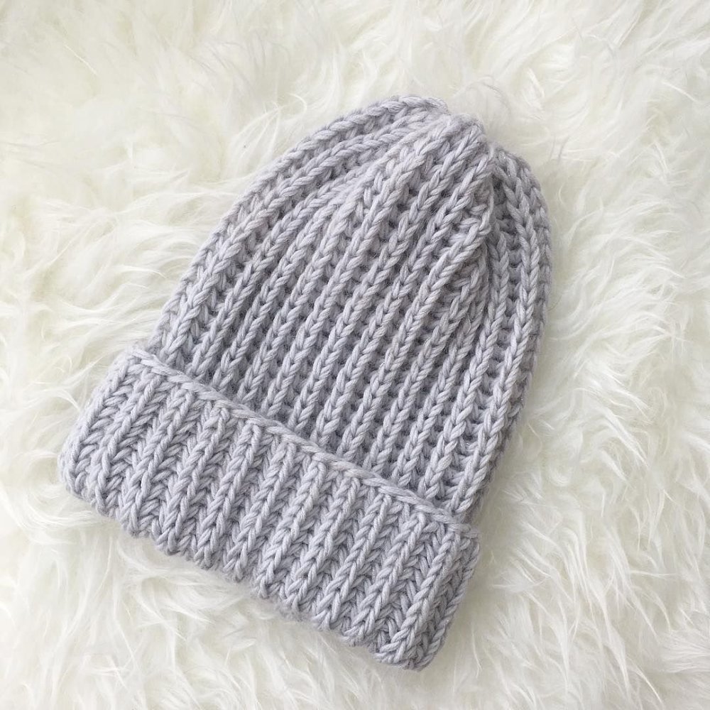 Шапка резинка 2х2 Alize Wool Cotton