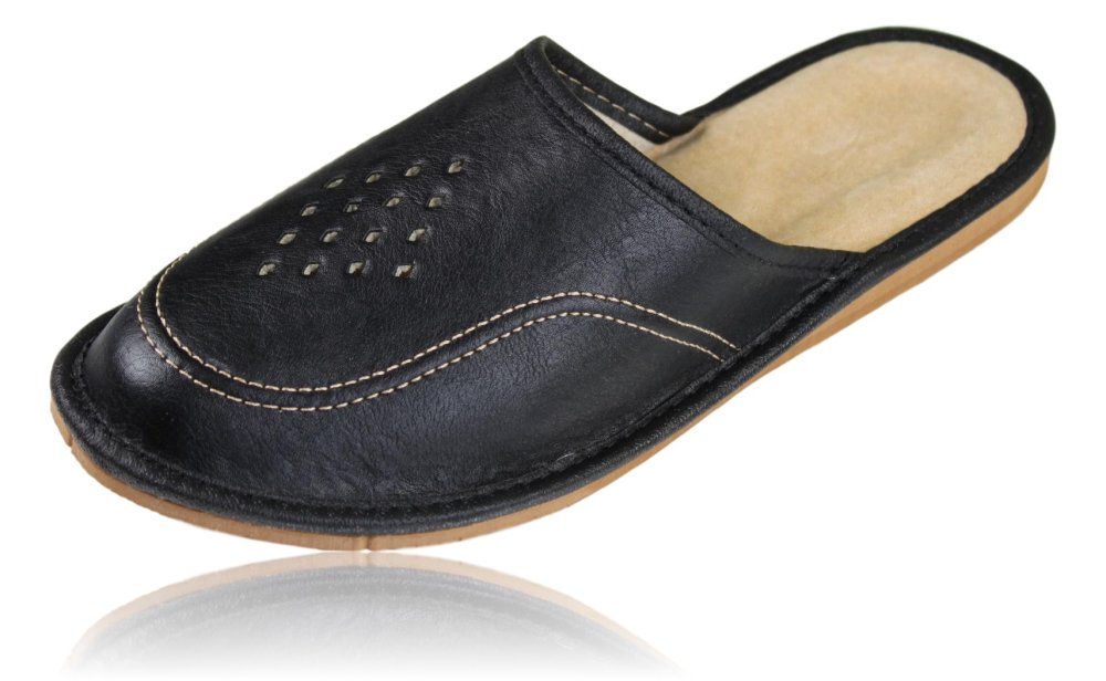 Тапки мужские кожаные
