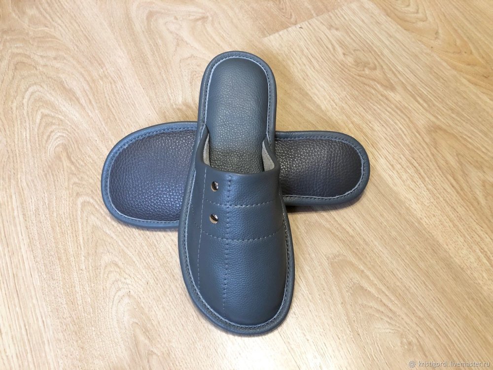 Тапочки мужские кожаные стильные