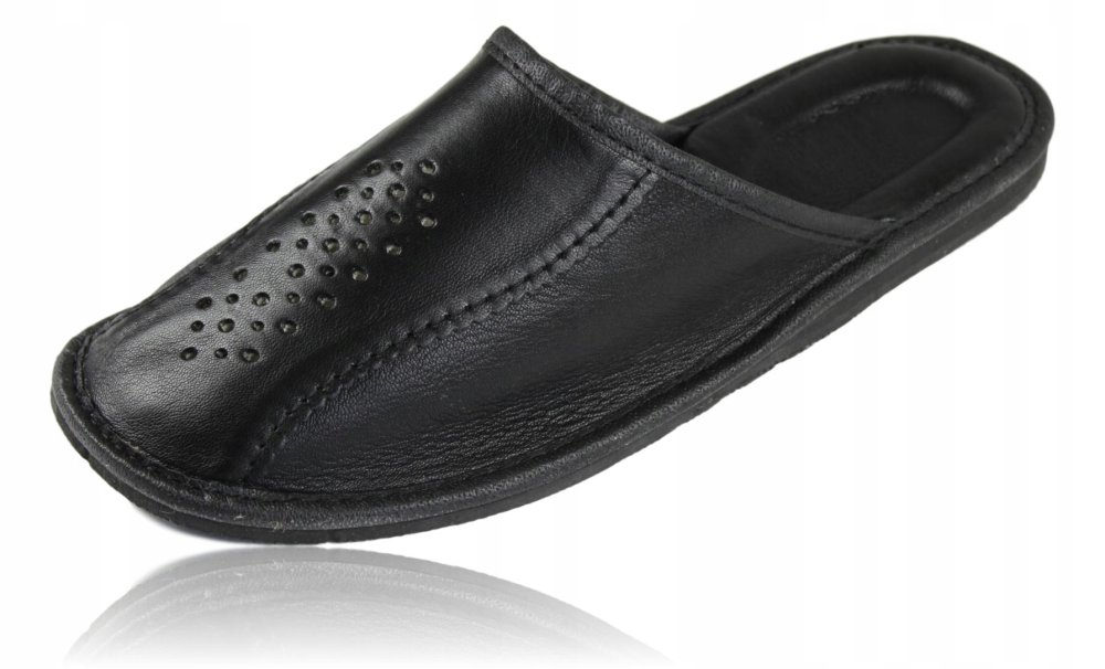 Кожаные мужские тапочки открытые UCS