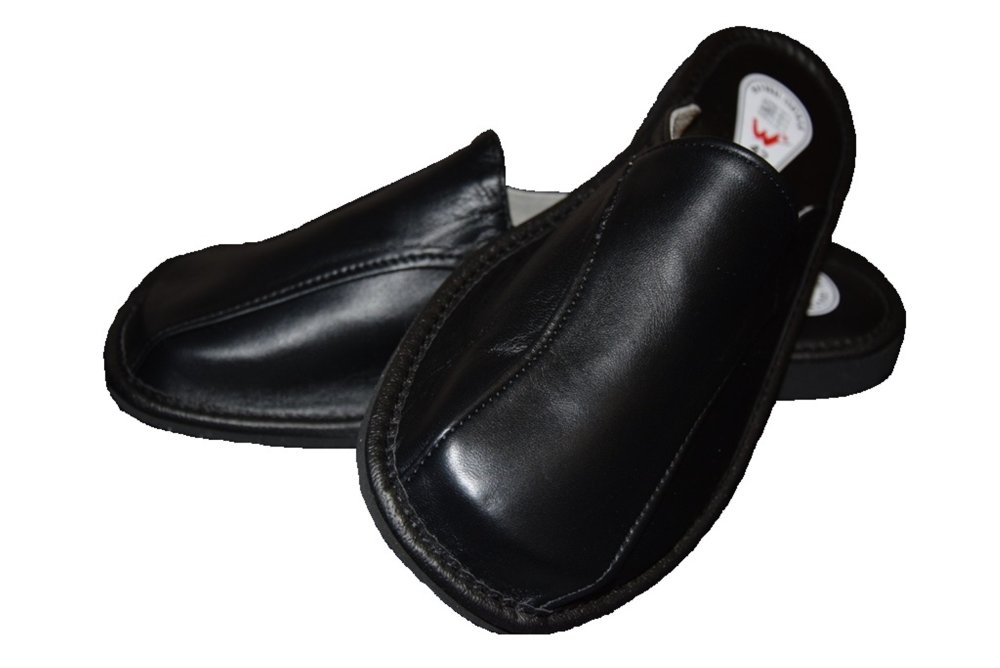 Надежные мужские комнатные тапочки laczki кожаные ОМО № 45