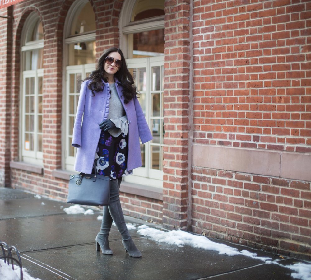 Длинное пальто Лаванда