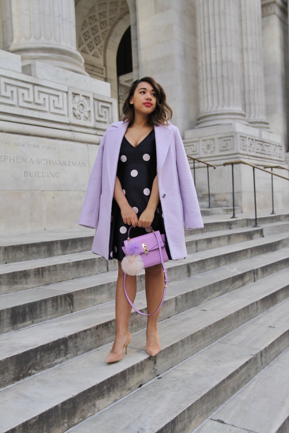 Пальто розово сиреневое