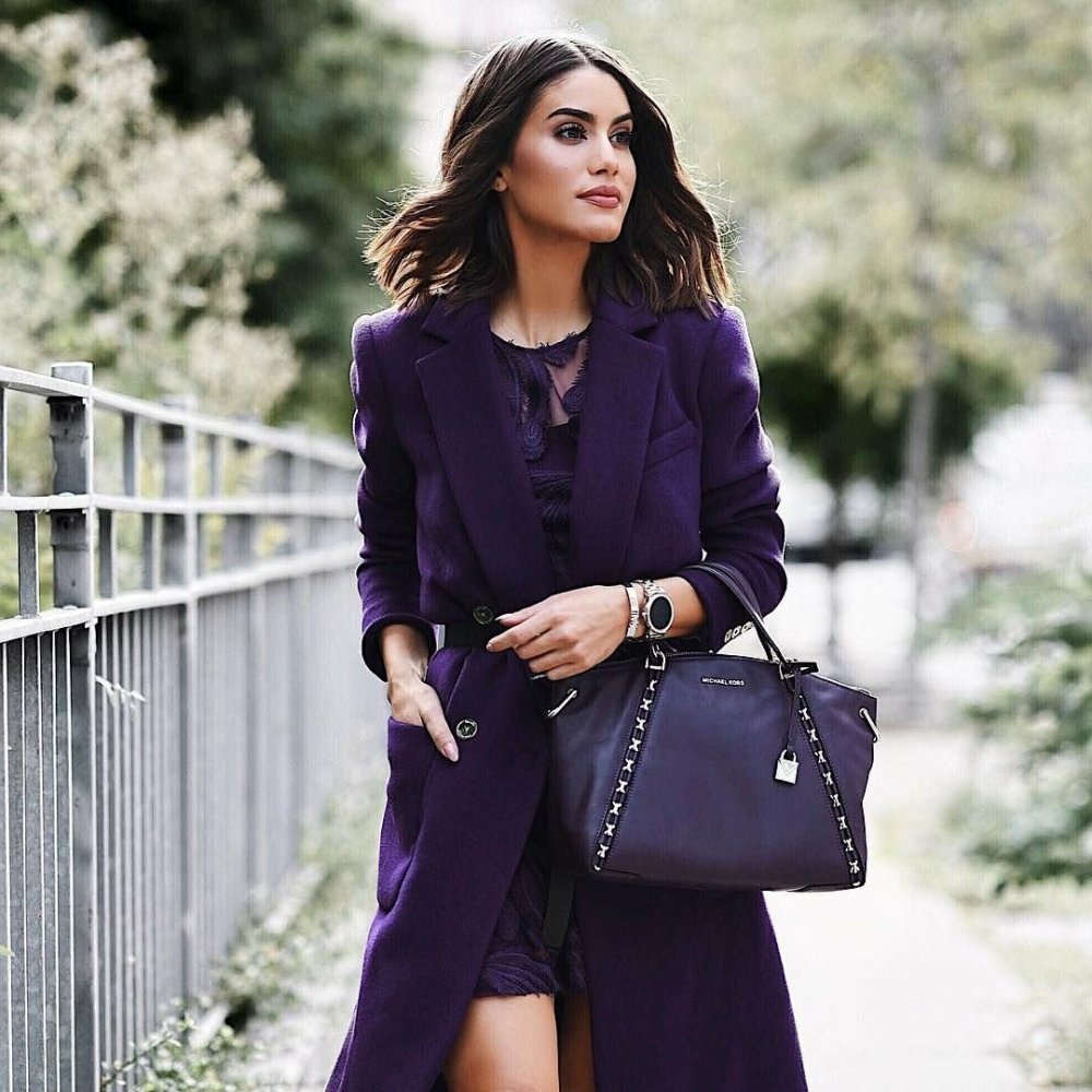 Сиреневое пальто с чем носить фото женское