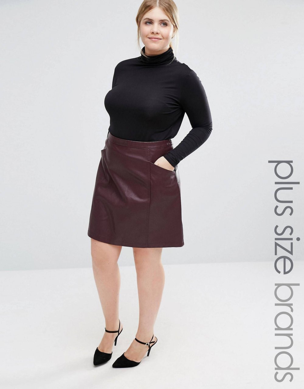 Юбки из кожзама для полных