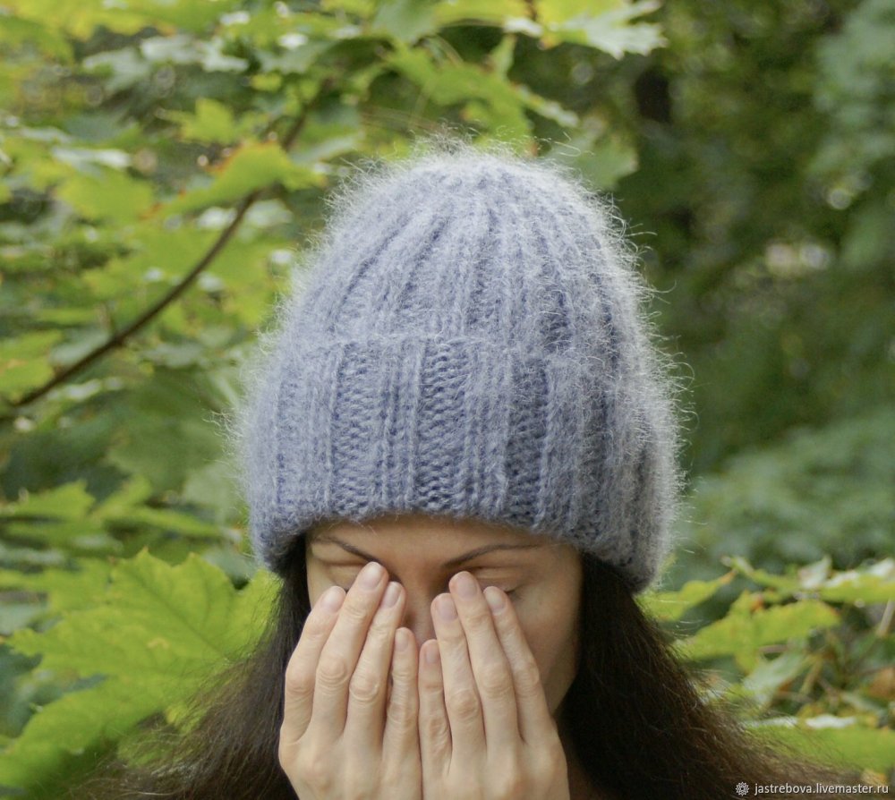 Шапка бини резинкой 2х2