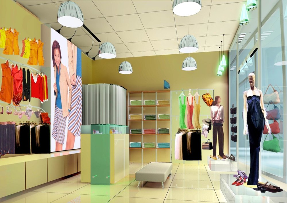 Дизайн отдела одежды оформление