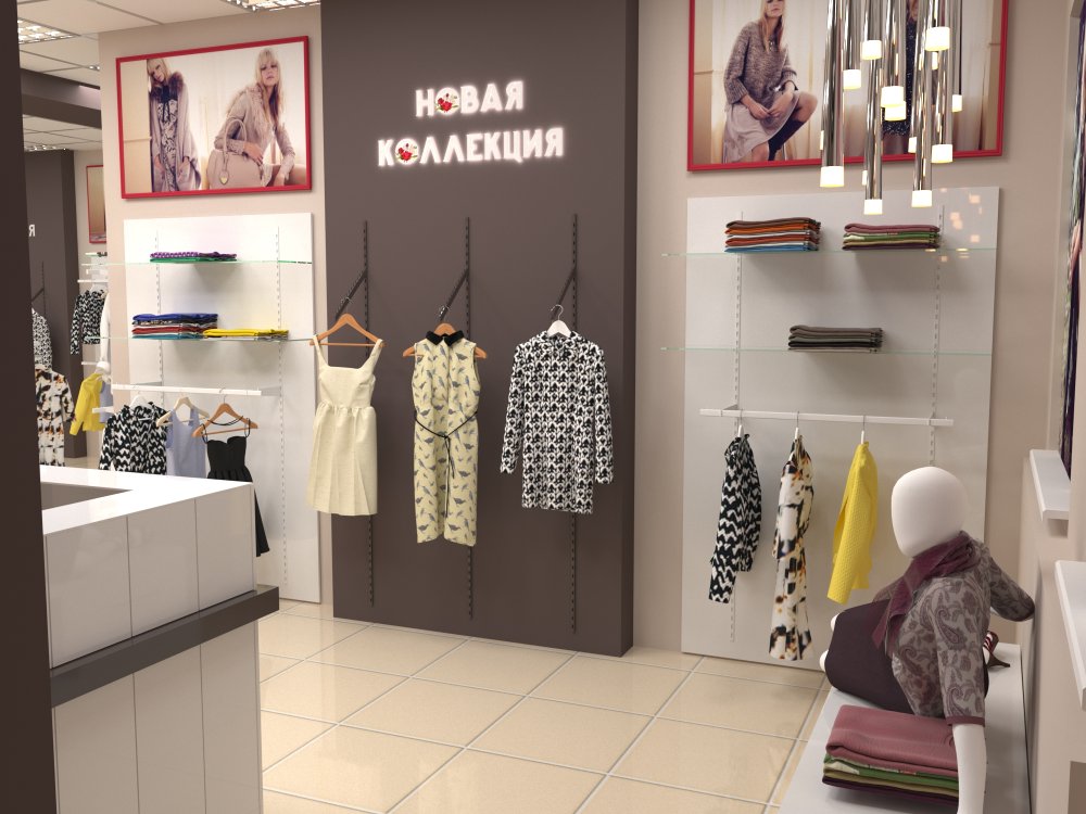 Интерьер магазина джинсовой одежды