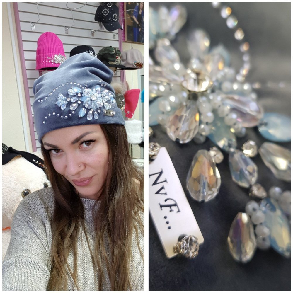 Как украсить котошапку для девочки стразами