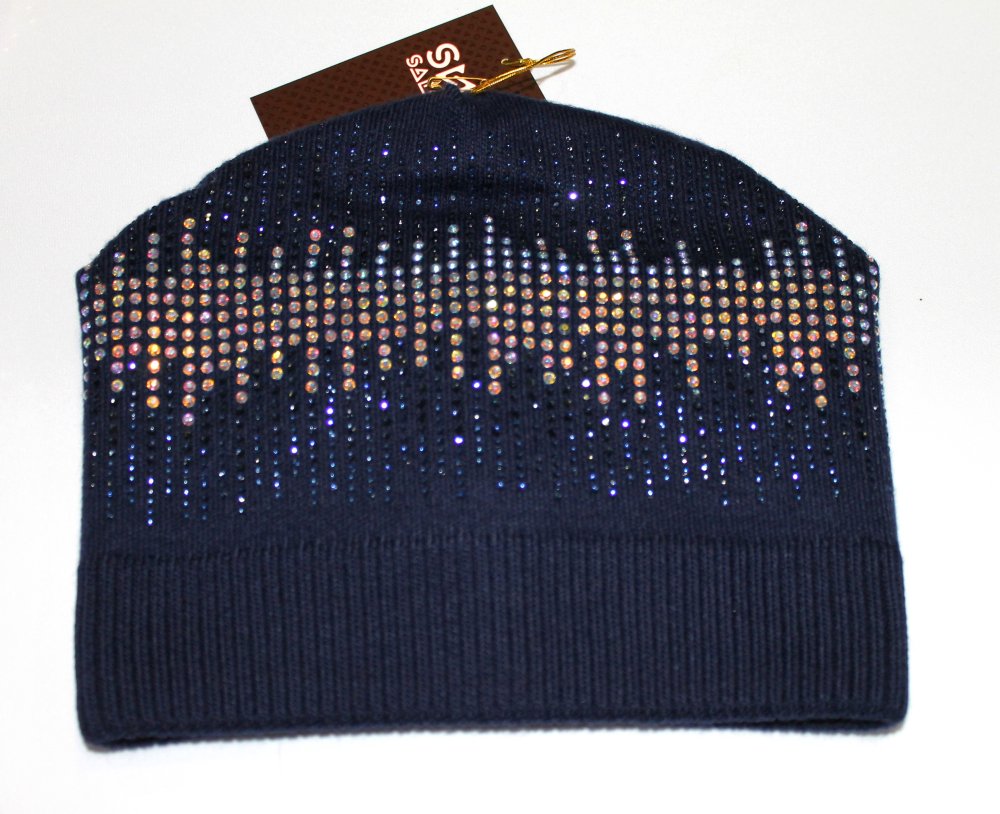 Шапки велюровые женские со стразами