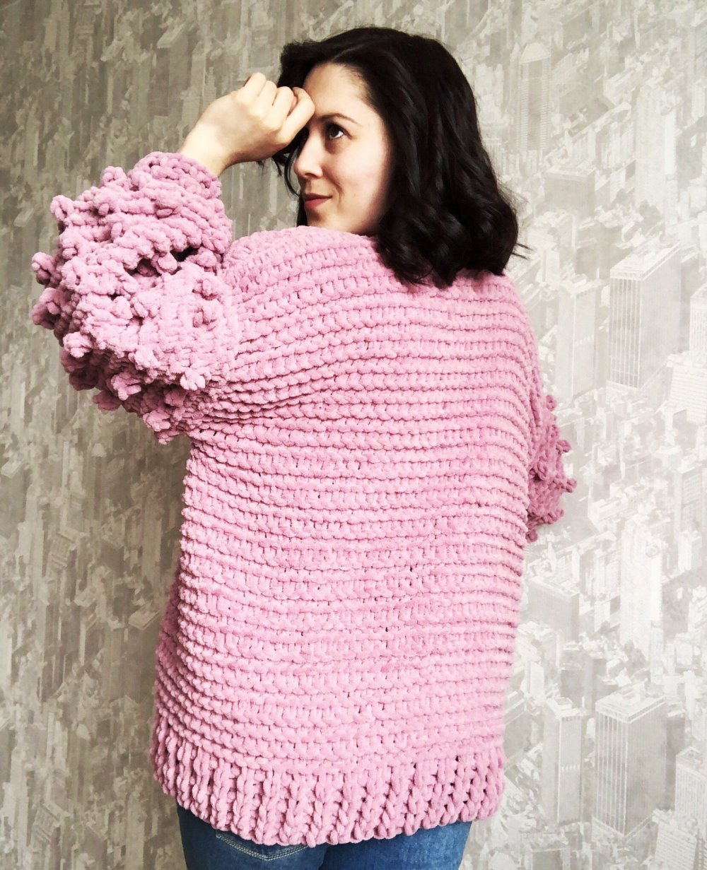 Кардиган женский укороченный из Ализе Пуффи