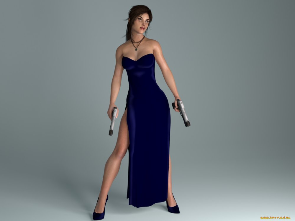 Лара Крофт в платье