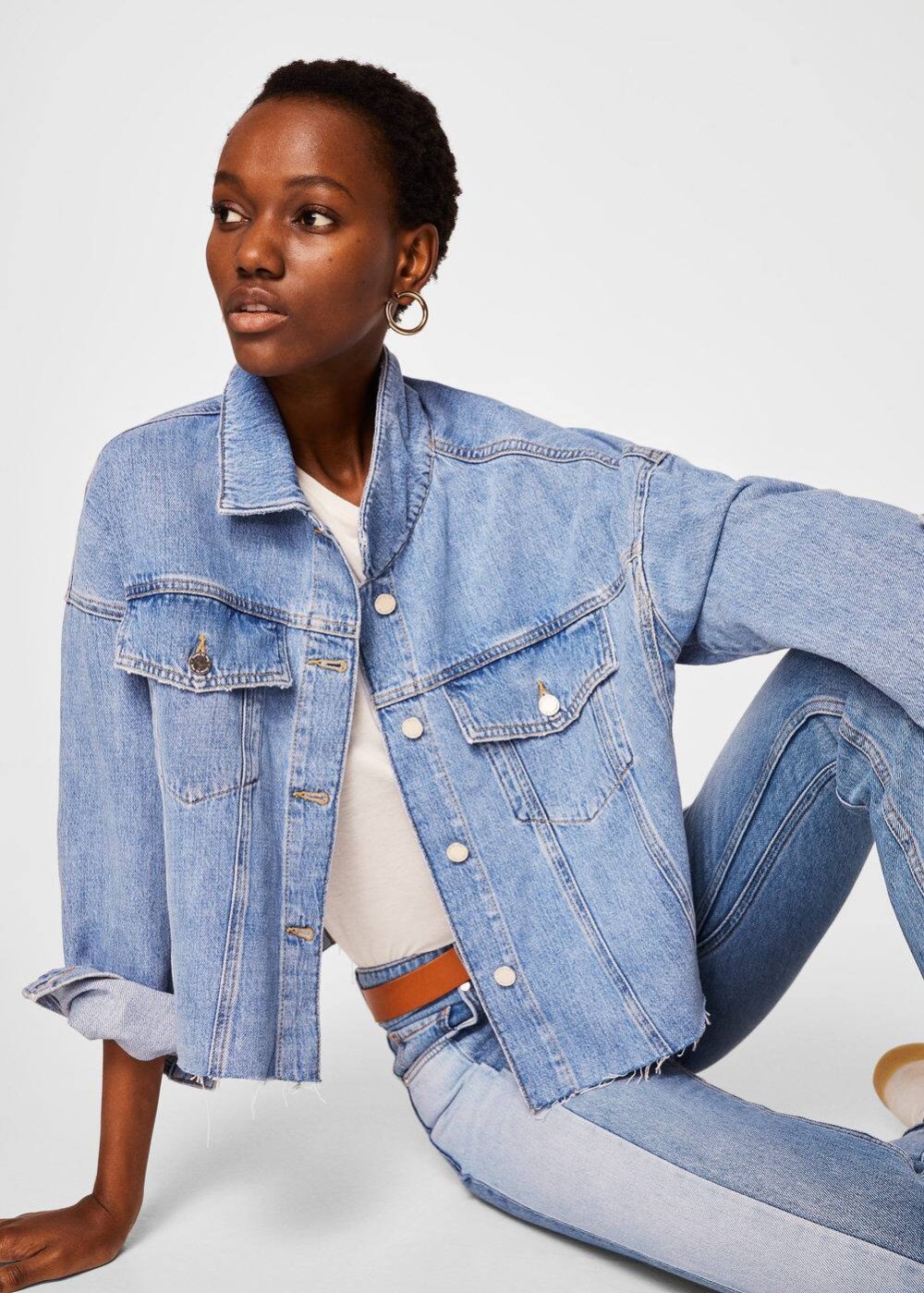 Mango джинсовая куртка женская Oversize