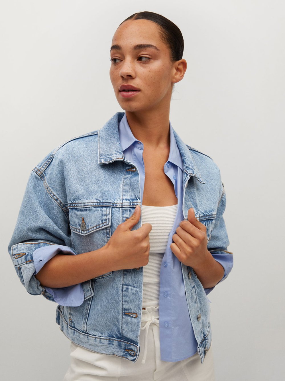 Манго джинсовая куртка женская